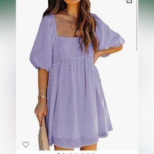 Purple Square neck Mini Dress